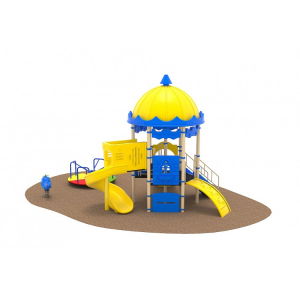 Oferte Speciale - 02 Oferta speciala Ansamblu echipamente loc de joaca Scara 2 Tobogane Cataratoare Figurina arc Carusel