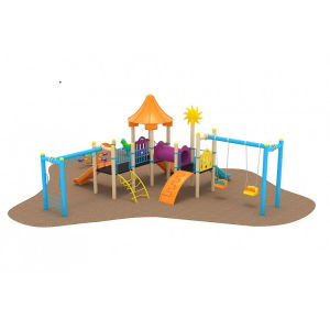 Oferte Speciale - 04 Oferta speciala Ansamblu echipamente loc de joaca Scara 2 Tobogane 3 Cataratoare Figurina arc Carusel