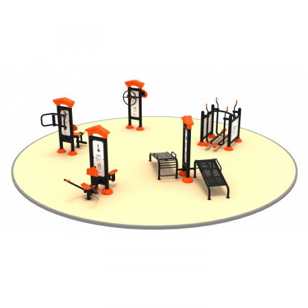 Echipamente sport EXTERIOR - 10FT Set de fitness pentru exterior cu panou 5 Aparate