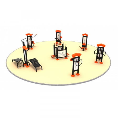 Echipamente sport EXTERIOR - 11FT Set de fitness pentru exterior cu panou 7 Aparate