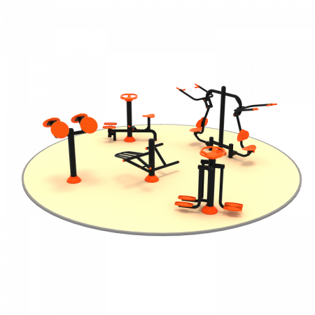 Echipamente sport EXTERIOR - 13FT Set de fitness pentru exterior individuale cu 5 Aparate