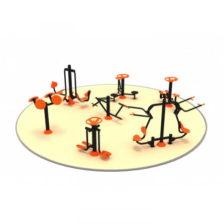 Echipamente sport EXTERIOR - 14FT Set de fitness pentru exterior individuale cu 7 Aparate