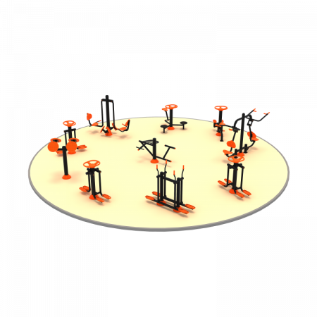 Echipamente sport EXTERIOR - 15FT Set de fitness pentru exterior individuale cu 10 Aparate