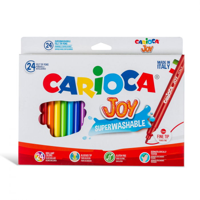 Carioca Joy - super lavabila, varf subtire Set 24 culori diferite. [1]