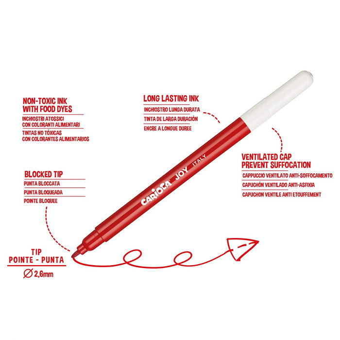 Carioca Joy - super lavabila, varf subtire Set 24 culori diferite. [2]