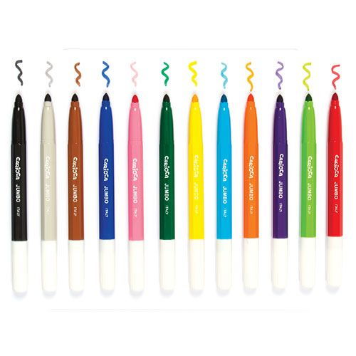 Carioci lavabile - 12 culori/set Carioca Jumbo cu varf rotund. [2]