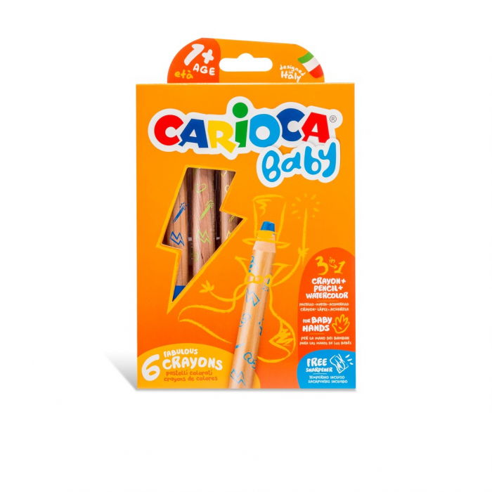 Creioane color 3 in 1 Carioca Baby 1an+ 6 culori / set. [1]