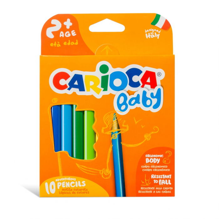 Creioane Color pentru copii Carioca Baby 2ani+, Set 10 buc [1]