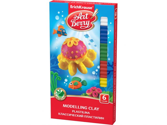 Plastilină ArtBerry cu Aloe Vera, 6 culori + cuțit modelaj [1]