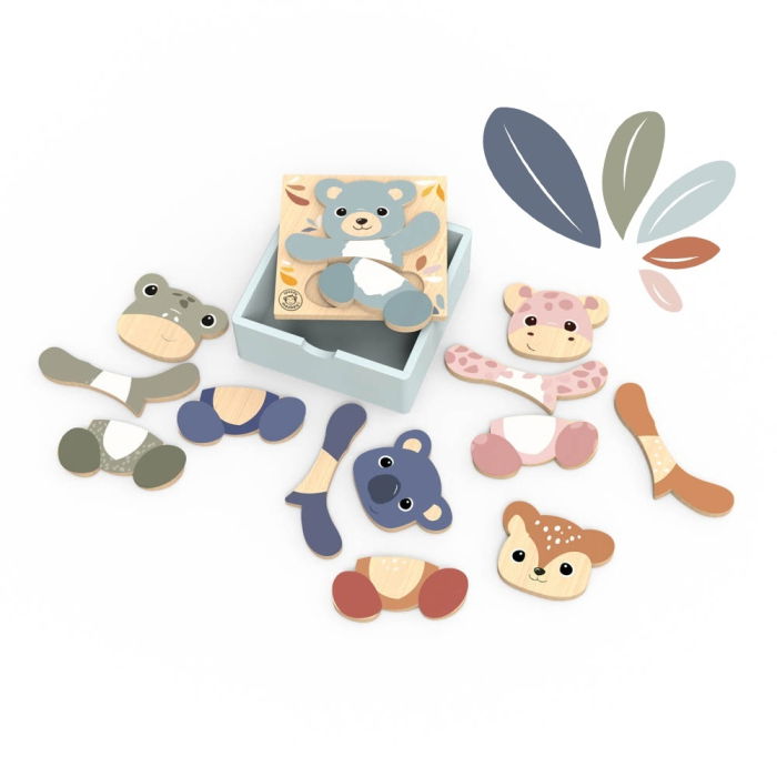 Puzzle din lemn Mix & Match, Speedy Monkey [1]