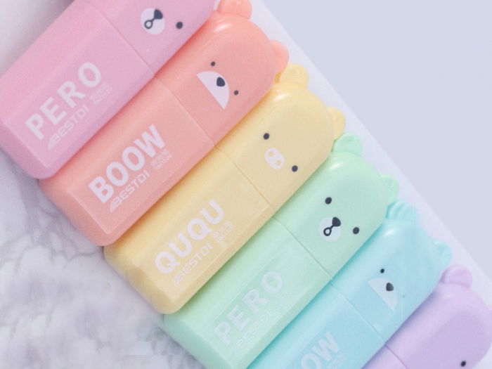 Set 6 mini markere in forma de ursulet, Macarons [2]