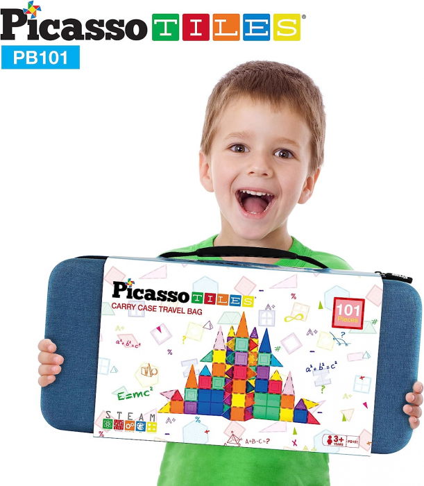 Set de construcție magnetic cu husă de transport, 101 piese [4]