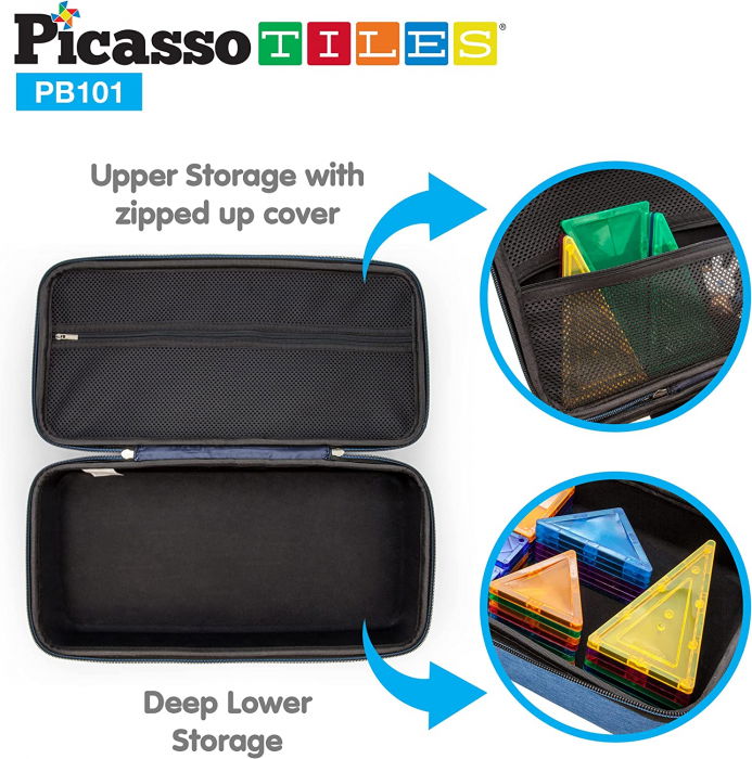 Set de construcție magnetic cu husă de transport, 101 piese [6]