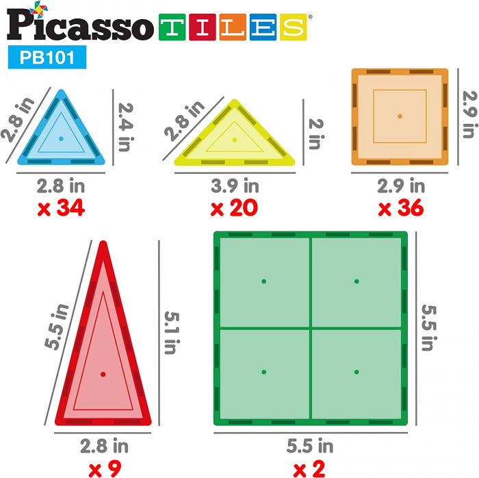 Set de construcție magnetic cu husă de transport, 101 piese [3]