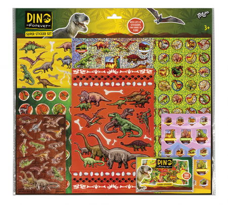 Jocuri cu dinozauri - Super set abtibilduri cu dinozauri