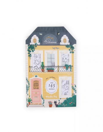 Rechizite școlare - Carte de colorat cu abtibilduri Les Parisiennes, Moulin Roty