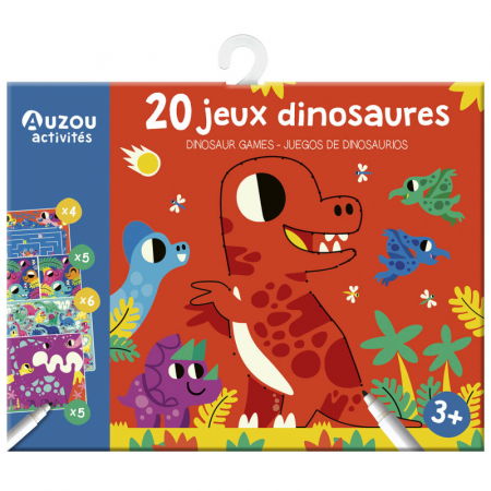 Jocuri cu dinozauri - Colectie de 20 de mini jocuri cu dinozauri, cu planse reutilizabile