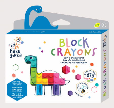 Creioane Colorate - Creioane cerate interconectabile Block Crayons - Dinozaur Brachiosaurus, Haku Yoka