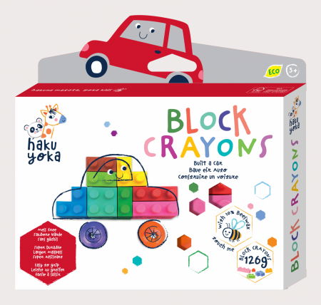 Creioane Colorate - Creioane cerate interconectabile Block Crayons - Masina, Haku Yoka