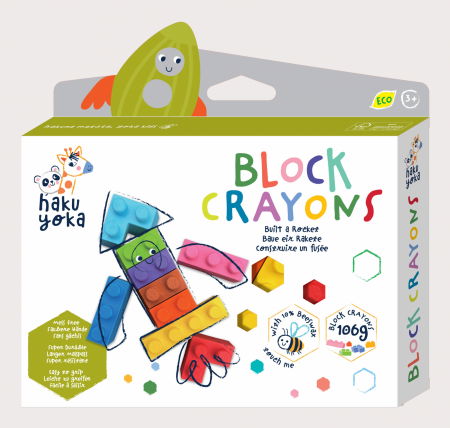 Creioane Colorate - Creioane cerate interconectabile Block Crayons - Racheta, Haku Yoka