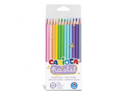Creioane Colorate - Creioane color Carioca Pastel 12/set