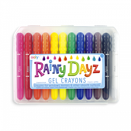 Rechizite școlare - Creioane cu gel pentru geam si sticla, Rainy Dayz, set 12 culori lavabile
