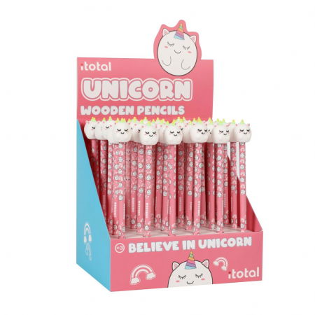 Creioane Colorate - Creion HB, din lemn, design unicorni