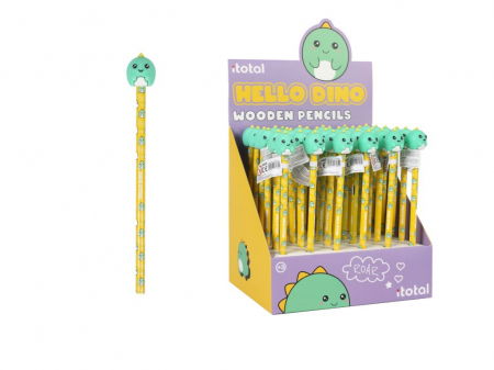 Creioane Colorate - Creion HB, din lemn, design dinozauri