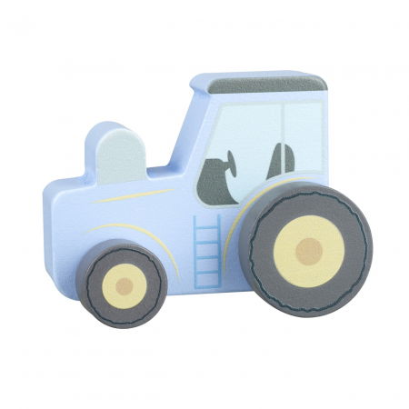 Jucării copii 0-2 ani - Jucarie de impins Tractor albastru din lemn, Orange Tree Toys