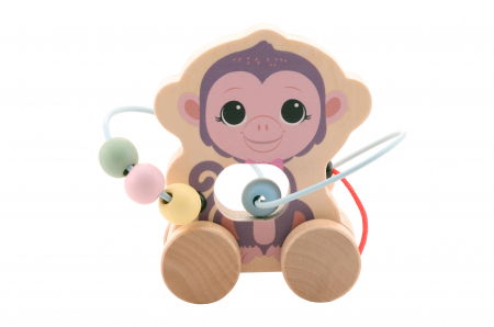 Jucării bebeluși - Jucarie de tras din lemn, Familia Wildies, Jouéco