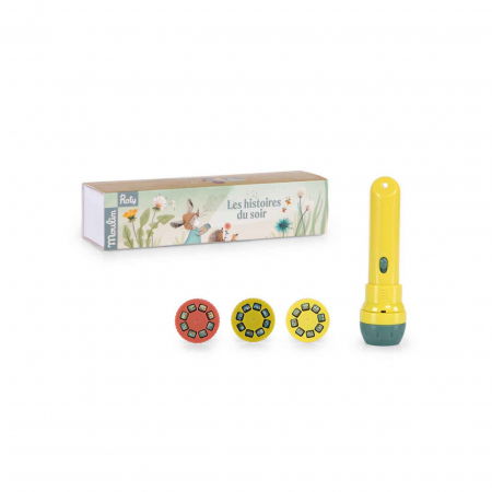 Idei de cadouri sub 100 de lei - Lanterna cu povesti Trei iepurasi, Moulin Roty