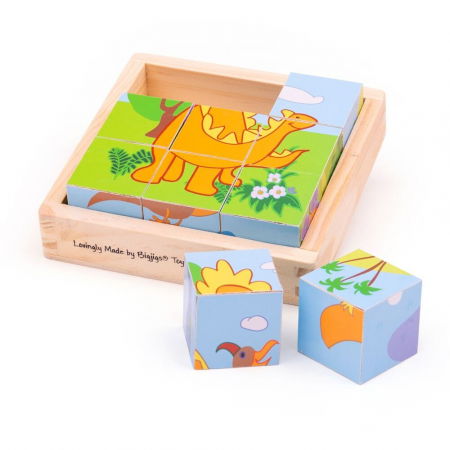 Jocuri cu dinozauri - Puzzle cubic - dinozauri