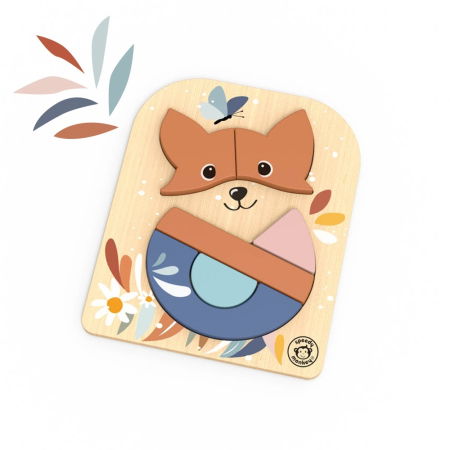 Idei de cadouri sub 100 de lei - Puzzle din lemn Vulpita, Speedy Monkey