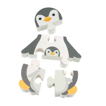Jucării copii 0-2 ani - Puzzle Pinguin din lemn, Orange Tree Toys