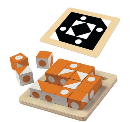 Q-bitz Solo: Orange Edition, joc educativ cu piese din lemn [1]