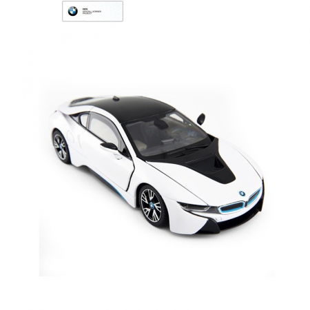 Mașinuțe și pistoale - Mașinuță metalică BMW I8 albă cu scara 1 la 24