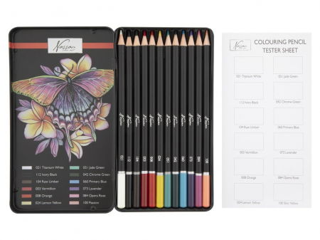 Ajándékok gyerekeknek - 12 db színes ceruza készlet, Nassau, fémdobozban, Fine Art