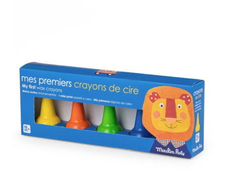 Jucării bebeluși - Set 5 creioane cerate, Moulin Roty