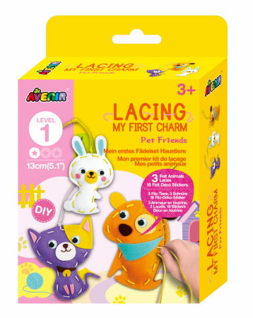 Idei de cadouri sub 50 lei - Set creativ de cusut cu tehnica siretului - Primul meu Pandantiv Animale de companie, nivel 1