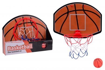 Jucării de buzunar/călătorie - Set de baschet de usa,  cu mini minge de baschet si cos