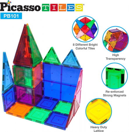 Set de construcție magnetic cu husă de transport, 101 piese [6]