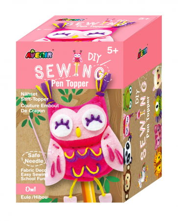 Idei de cadouri sub 50 lei - Set de cusut DIY - decoratiune topper pentru creion - Bufnita