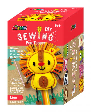 Idei de cadouri sub 50 lei - Set de cusut DIY - decoratiune topper pentru creion - Leu