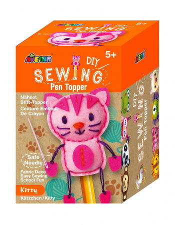 Idei de cadouri sub 50 lei - Set de cusut DIY - decoratiune topper pentru creion - Pisicuta