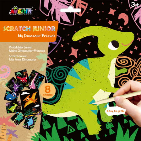 Jocuri cu dinozauri - Set de razuit Scratch Junior - Prietenii mei dinozauri