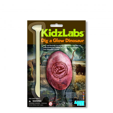 Jocuri cu dinozauri - Set educativ Sapa si descopera Dinozaur fosforescent (straluceste in intuneric)