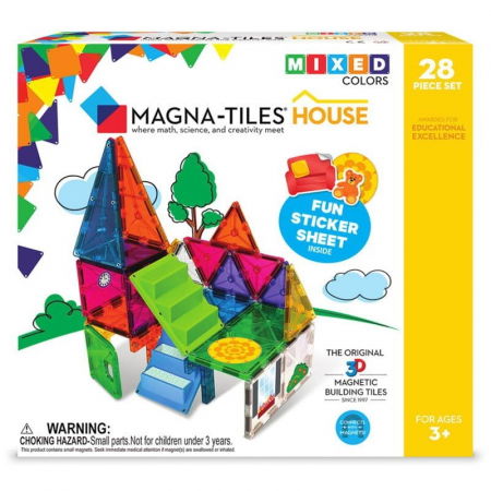 Rechizite școlare - Set magnetic cu autocolante Magna-Tiles House (28 piese)