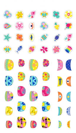 Stickere pentru unghii cu sclipici - Flori [1]