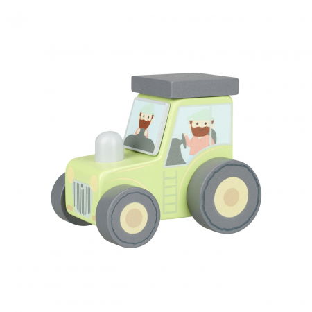 Jucării copii 0-2 ani - Tractor din lemn verde, Orange Tree Toys