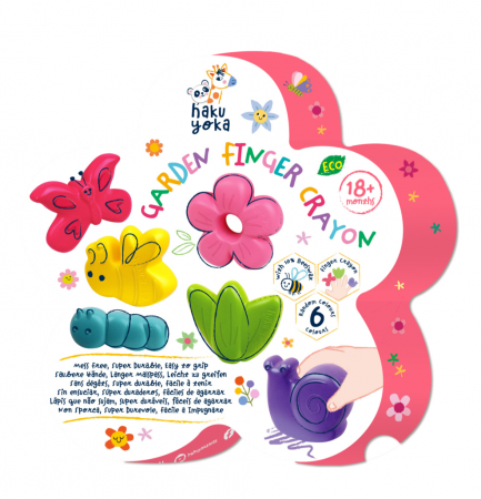 Rechizite școlare - Creioane cerate pentru degete - Gradina, set de 6 - Haku Yoka